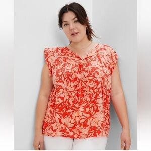 Gap factory Floral Print Top Women's XXL 2XL NWT